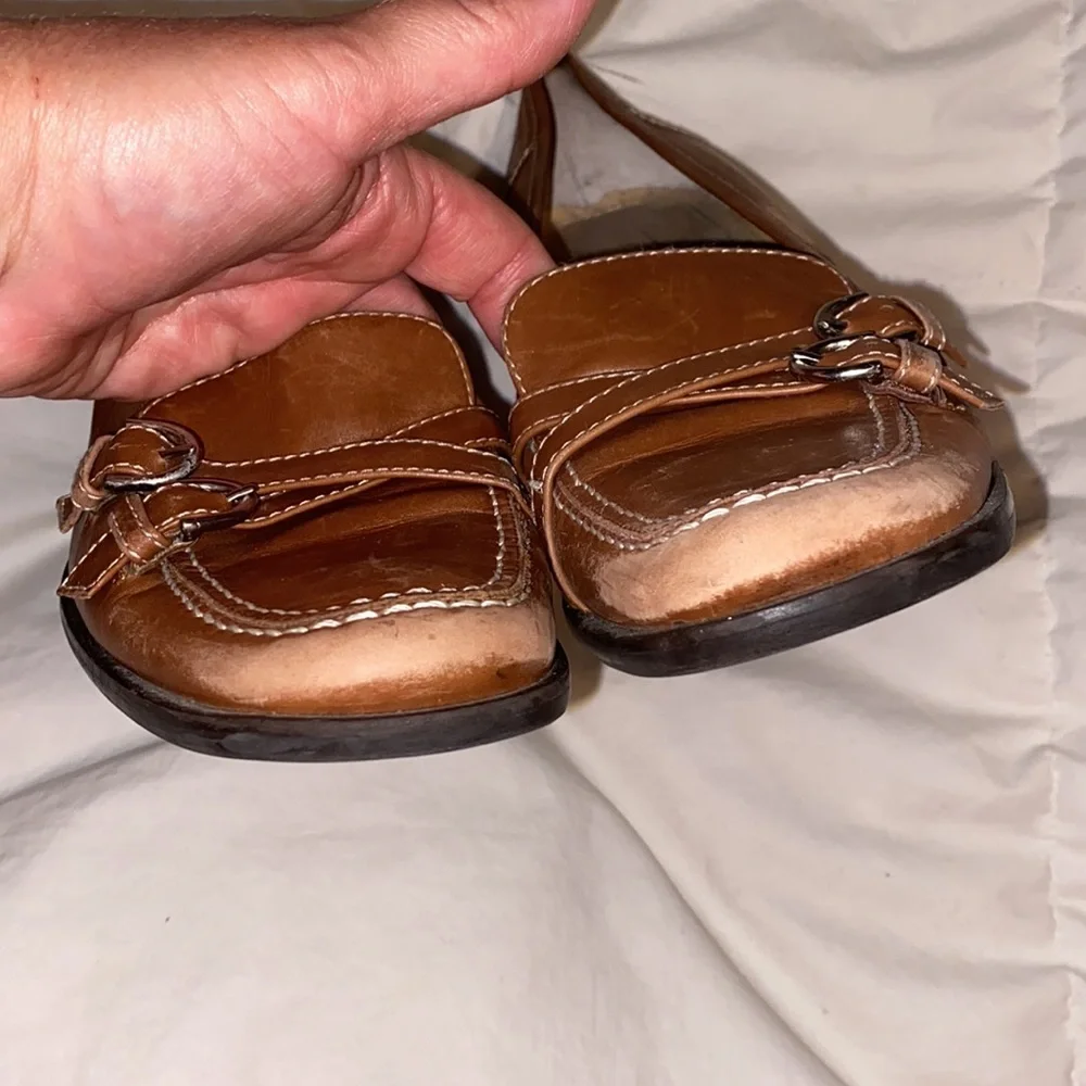 Coach Brown Leather Loafer Heels